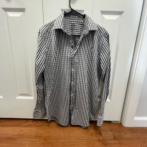 Bugatchi Men Long Sleeve Checkered Men Shirt M